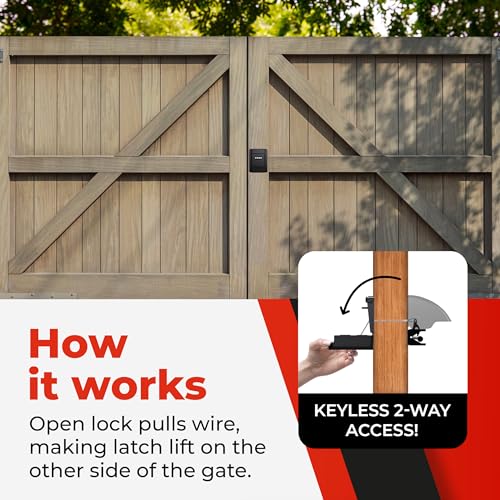 Yardlock Gate Lock – Secure Keyless Fence Lock and Latch with 2-Way Access – Strong Durable System for Theft Prevention and Home Security, Easy Installation on Wood or Vinyl Gates/Fences (Regular – 1-Pack) - Image 3