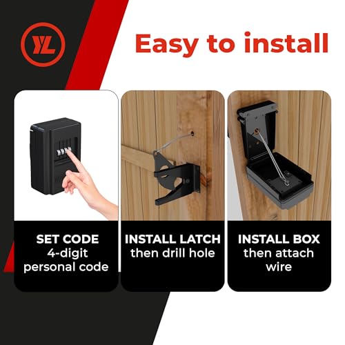 Yardlock Gate Lock – Secure Keyless Fence Lock and Latch with 2-Way Access – Strong Durable System for Theft Prevention and Home Security, Easy Installation on Wood or Vinyl Gates/Fences (Regular – 1-Pack) - Image 4