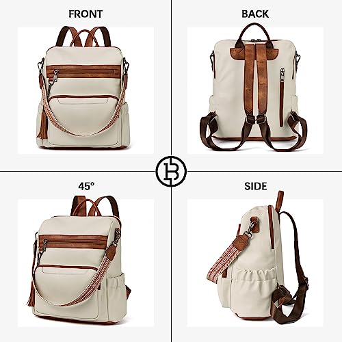 BOSTANTEN Womens Backpack Purse Leather Travel Backpack Fashion Designer Ladies Shoulder Bags with Wristlet - Image 5