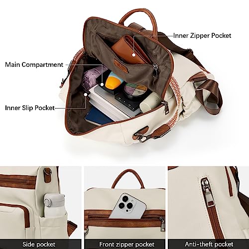 BOSTANTEN Womens Backpack Purse Leather Travel Backpack Fashion Designer Ladies Shoulder Bags with Wristlet - Image 3