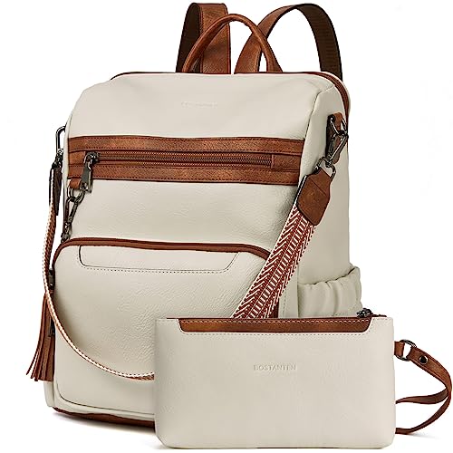 BOSTANTEN Womens Backpack Purse Leather Travel Backpack Fashion Designer Ladies Shoulder Bags with Wristlet - Image 1