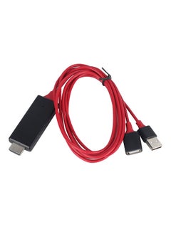 1080P For Lightning to HDMI TV AV Adapter Cable iPhone 5 6 7 8 X Android Red