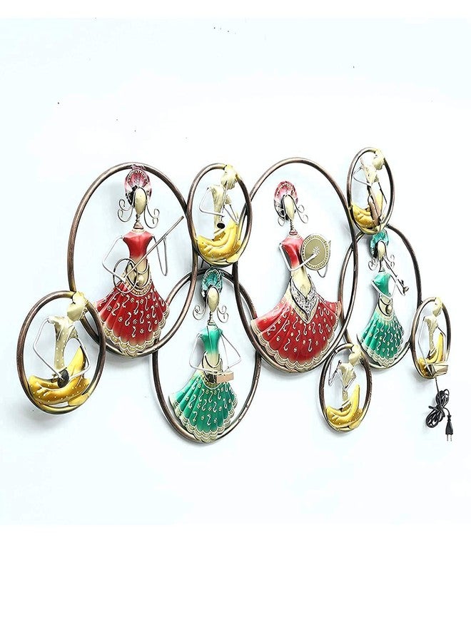 Decornus لوحة جدارية معدنية على شكل دمية موسيقيين دائرية من ديكورنوس، مناسبة لتزيين المنزل والجدران، وديكور المكتب، وغرفة الضيوف، وغرفة المعيشة، وغرفة النوم. المقاس: 56 × 25 بوصة. - Image 4