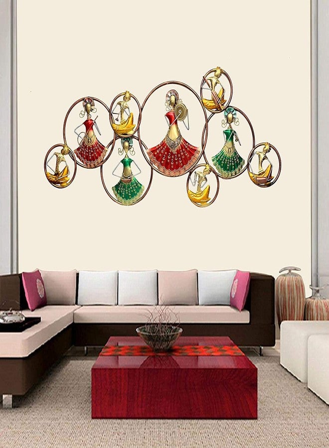 Decornus لوحة جدارية معدنية على شكل دمية موسيقيين دائرية من ديكورنوس، مناسبة لتزيين المنزل والجدران، وديكور المكتب، وغرفة الضيوف، وغرفة المعيشة، وغرفة النوم. المقاس: 56 × 25 بوصة. - Image 1