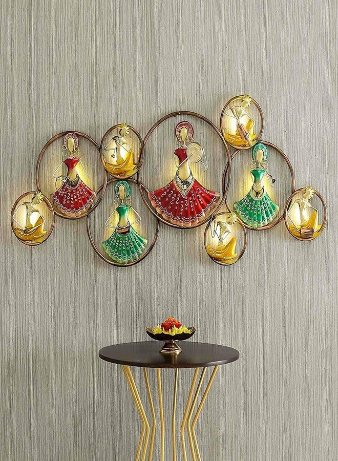 Decornus لوحة جدارية معدنية على شكل دمية موسيقيين دائرية من ديكورنوس، مناسبة لتزيين المنزل والجدران، وديكور المكتب، وغرفة الضيوف، وغرفة المعيشة، وغرفة النوم. المقاس: 56 × 25 بوصة. - Image 2
