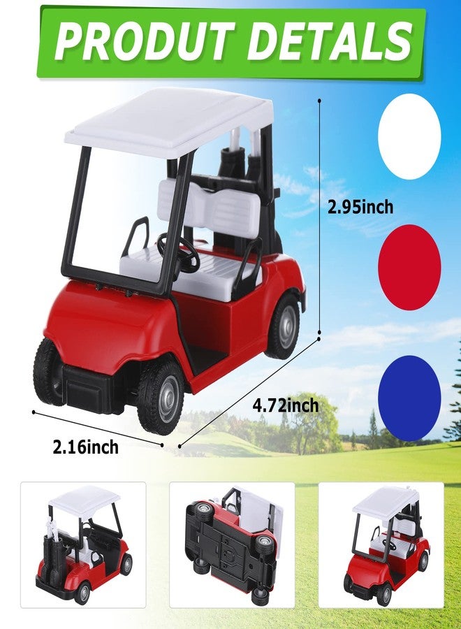 Yunsailing 6 Pcs 4.72 Inch Mini Golf Cart Miniature Diecast Golf Cart Decorations Golf Birthday Decorations Metal Pull Back Die Cast Action Toy Golf Cart for Table Golf Decor Golf Party Decorations 1: 20 - Image 2