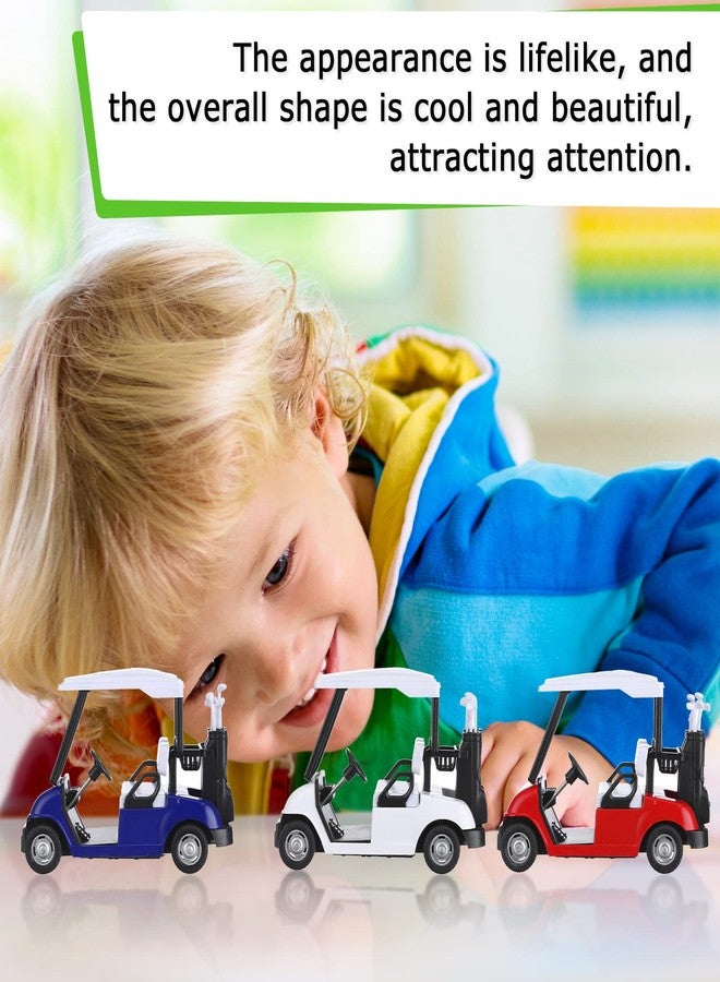 Yunsailing 6 Pcs 4.72 Inch Mini Golf Cart Miniature Diecast Golf Cart Decorations Golf Birthday Decorations Metal Pull Back Die Cast Action Toy Golf Cart for Table Golf Decor Golf Party Decorations 1: 20 - Image 4