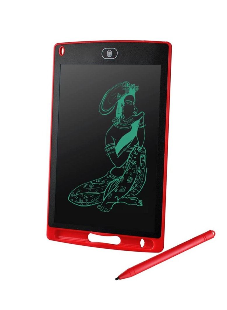 AS SEEN ON TV Electronic LCD Writing Drawing Message Erasable Notepad Lock And Unlock With Pen Memo Graphic Board Red 8.5Inch  - Image 1