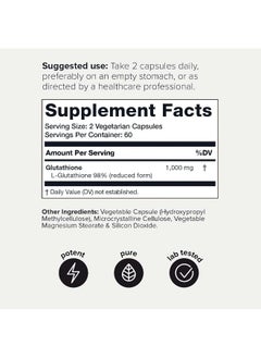 Toniiq Ultra High Strength Glutathione Capsules 1000Mg With Concentrated Formula - 120 Pieces  - Image 2