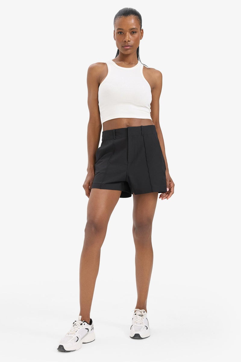 DeFacto Black Woman DeFactoFit Standard Fit Woven Shorts Casual - Image 2