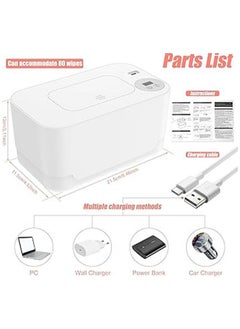 General Baby Wipe Warmer, Thermostat Baby Wipe Heater, 40-55°C Adjustable Baby Wipes Dispenser Warmer, Wet Wipes Warmer Prevent Dry, USB Baby Wipe Warmer for Car Home Baby Nursery  - Image 4