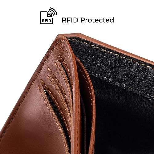 scarters Slim Bifold Wallet for Men | RFID Blocking Faux Leather Wallet | Minimalist Mens Wallet with 6 Card Slots & 2 Hidden Cash Pockets | Premium Bifold Card Holder Purse (Black) - Image 2