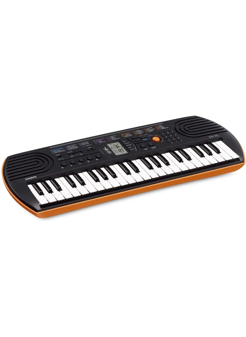 CASIO - Casio Mini Keyboard Orange Color 44 Mini Keys 100 Tones 50 Rhythms SA76H2 (Power Adapter included) - Image 1
