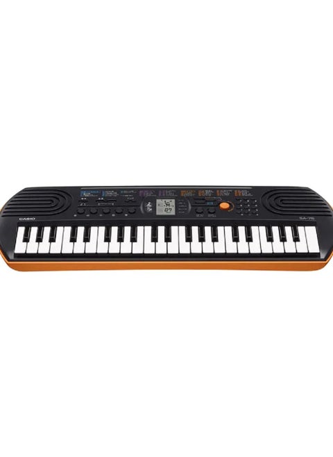 Casio Mini Keyboard Orange Color 44 Mini Keys 100 Tones 50 Rhythms SA76H2 (Power Adapter included)