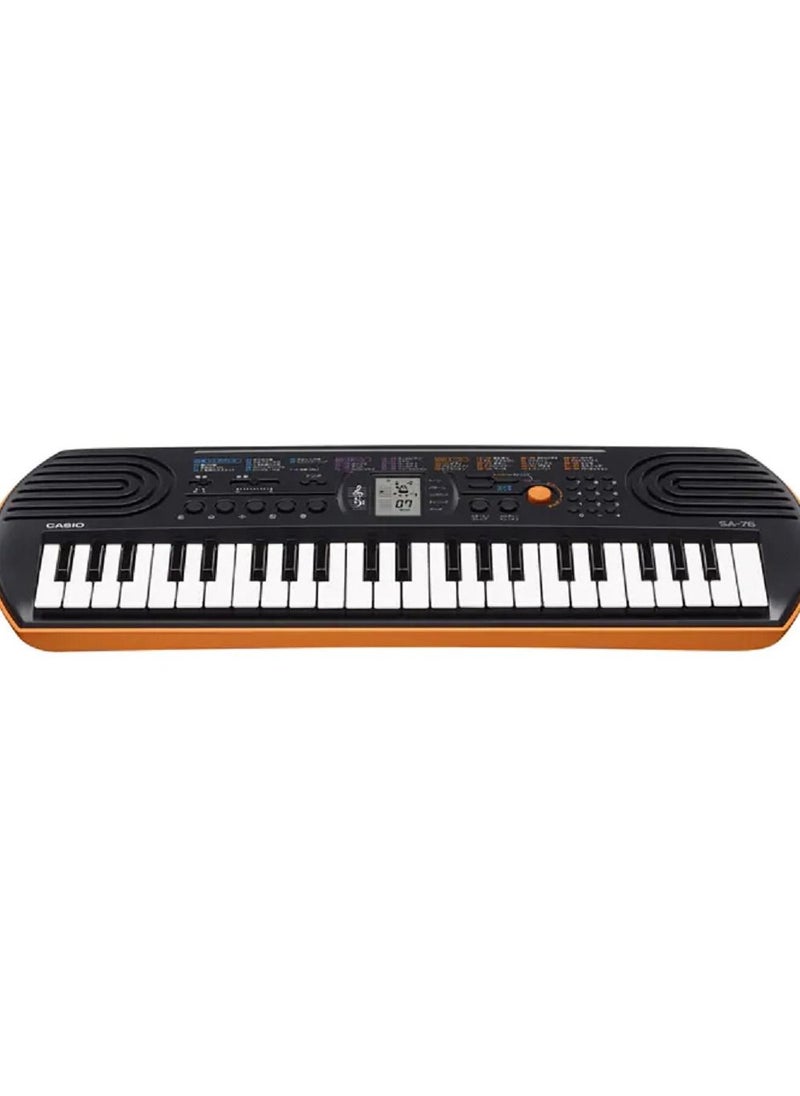 CASIO - Casio Mini Keyboard Orange Color 44 Mini Keys 100 Tones 50 Rhythms SA76H2 (Power Adapter included) - Image 1