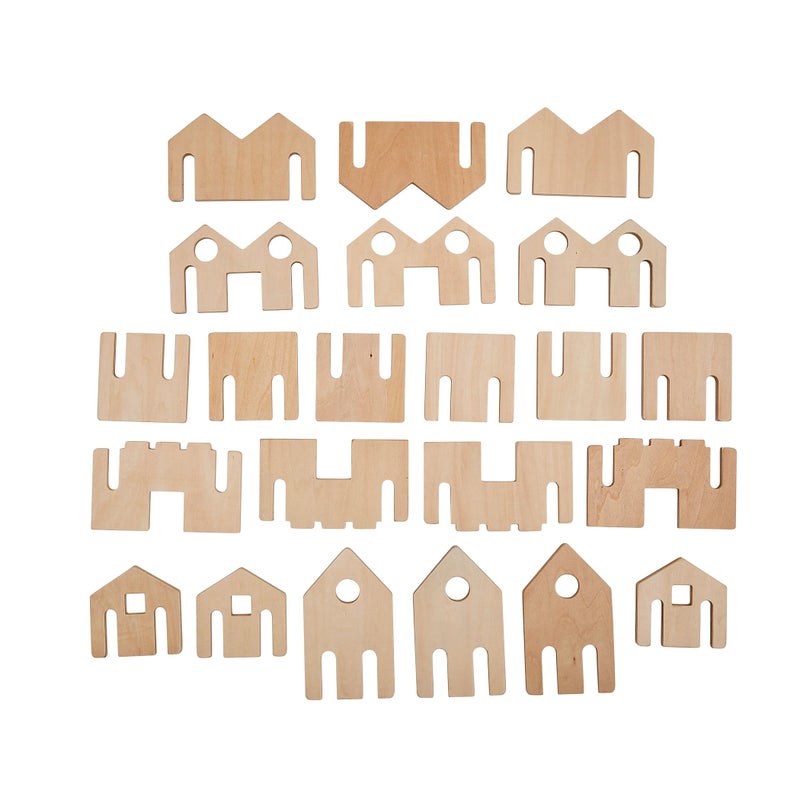 THE FRECKLED FROG Little Happy Architect Set of 22 Ages 18m Wooden Blocks for Toddlers Create Endless Village Layouts Lightweight - Image 2