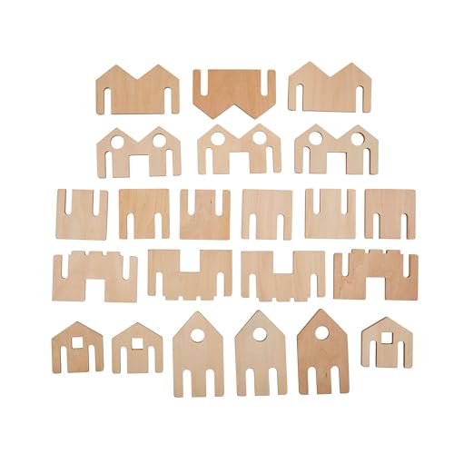 THE FRECKLED FROG Little Happy Architect Set of 22 Ages 18m Wooden Blocks for Toddlers Create Endless Village Layouts Lightweight - Image 1