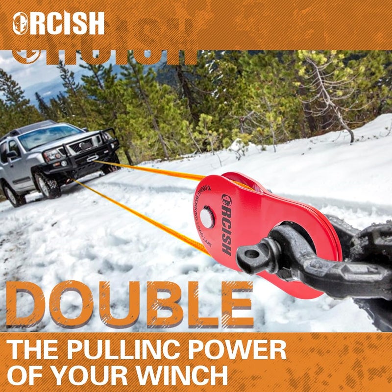 ORCISH 10 Ton Snatch Block, 22,000 LBS Capacity Block and Tackle Pulley System, Work with 0-3/4” Rope, Winch Hook Accessories, Heavy Duty Offroad Recovery Accessory for Truck, Tractor, ATV & UTV - Image 5