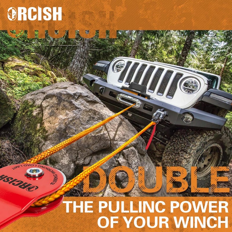 ORCISH 10 Ton Snatch Block, 22,000 LBS Capacity Block and Tackle Pulley System, Work with 0-3/4” Rope, Winch Hook Accessories, Heavy Duty Offroad Recovery Accessory for Truck, Tractor, ATV & UTV - Image 4
