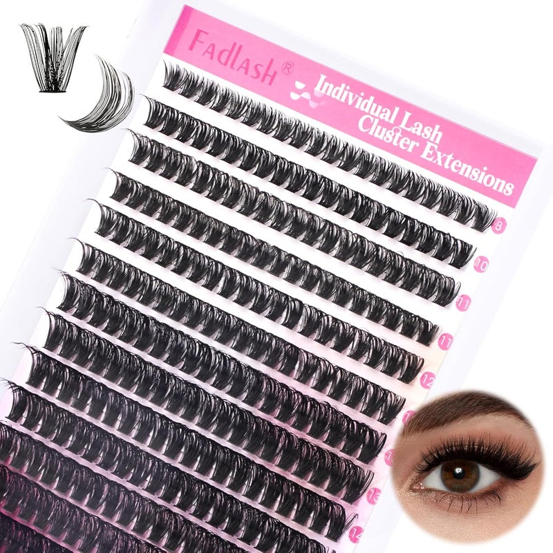 Fadlash Wispy Cluster Eyelashes DIY Individual Eyelashes 0.07D Curl 8-16mm 60D Eyelash Extensions Reusable Soft Fluffy Eyelash Extensions For Beginner - Image 2