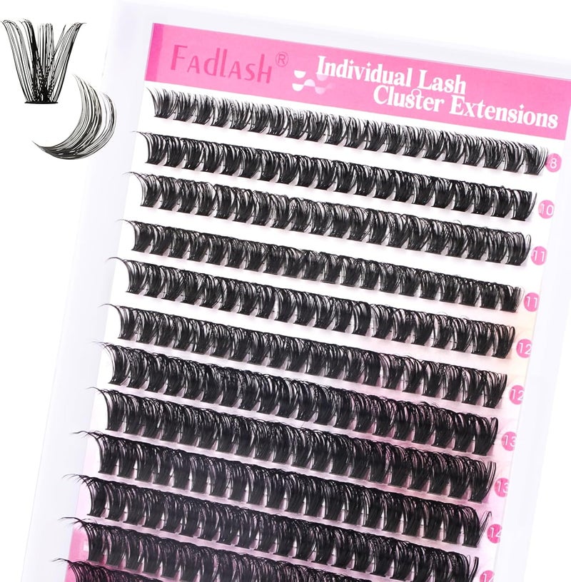 Fadlash Wispy Cluster Eyelashes DIY Individual Eyelashes 0.07D Curl 8-16mm 60D Eyelash Extensions Reusable Soft Fluffy Eyelash Extensions For Beginner - Image 1