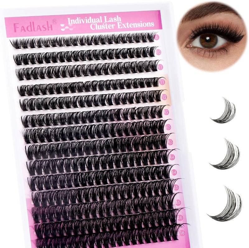 Fadlash Wispy Cluster Eyelashes DIY Individual Eyelashes 0.07D Curl 8-16mm 60D Eyelash Extensions Reusable Soft Fluffy Eyelash Extensions For Beginner - Image 3