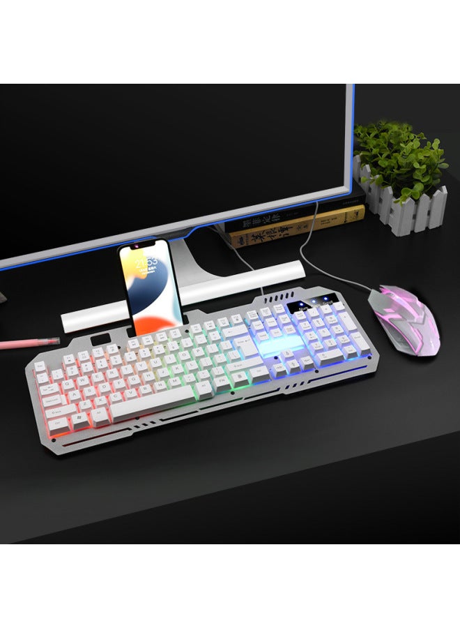 Zhaoyin Wired Keyboard Mouse Suit Punk Retro Luminous Round Key Cap Mechanical Feel Chicken Notebook USB