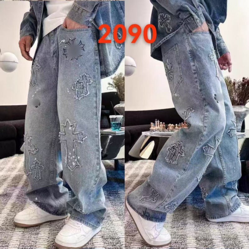 Unisex Casual Daily Denim Jeans - Image 1