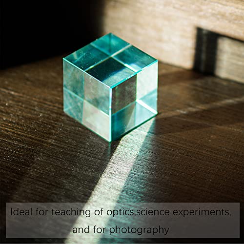 QFkris K9 Crystal Optical Glass Prism Cube Paperweight Ornament Art Glass Figurine Table Home Collectible Decor Photography Accessory (1.5inch,Cyan) - Image 3