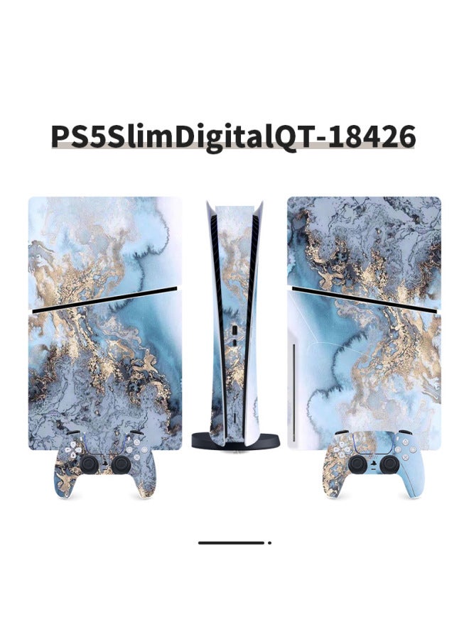 For Sony PS5 Game Console Sticker Digital Version Of The Protective Film Fashion Marble Full Set Of Sticker Film-Color:PS5SlimDigitalQT-18426  - Image 1