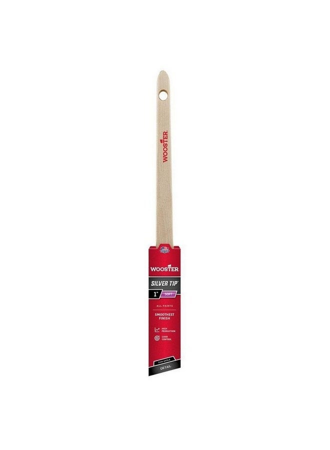 Wooster Silvertip Thin Smoothest Finish Soft Angle Paint Brush Beige and Silver 1 Inch 0052240010 - Image 1