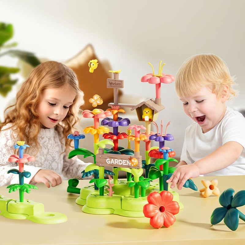 ECVV 42Pcs DIY Building Block Floral Garden Puzzle Toy Set, Montessori Toys Building Blocks Set for Cultivating Children's Logical Thinking and Imagination, Designed for Children, Teens & Adults - Image 2