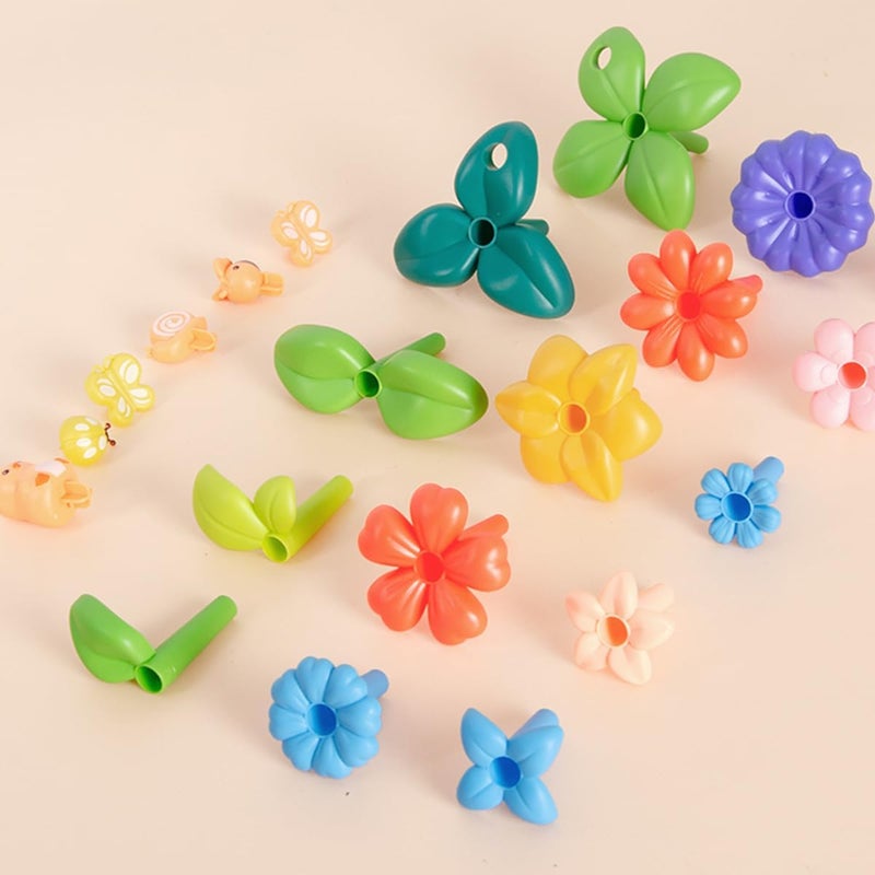 ECVV 42Pcs DIY Building Block Floral Garden Puzzle Toy Set, Montessori Toys Building Blocks Set for Cultivating Children's Logical Thinking and Imagination, Designed for Children, Teens & Adults - Image 3