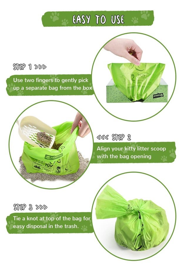 PETOCAT Cat Litter Bags for Poop Biodegradable Cat Waste Disposal Bag Leakproof Durable and Unscented Large to Fit Any Scoop Strengthen Dog Poop Bag- 100 Count - Image 4