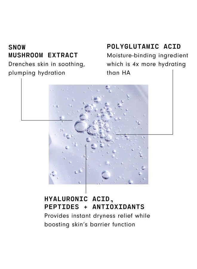 فيرسد صانع الرطوبة، مصل الهيالورونيك المرطب، مصل الوجه خفيف الوزن للبشرة الجافة، حمض البوليجلوتاميك المرطب + مستخلص فطر الثلج لترطيب مهدئ ليلاً ونهارًا (1 أونصة) - Image 2