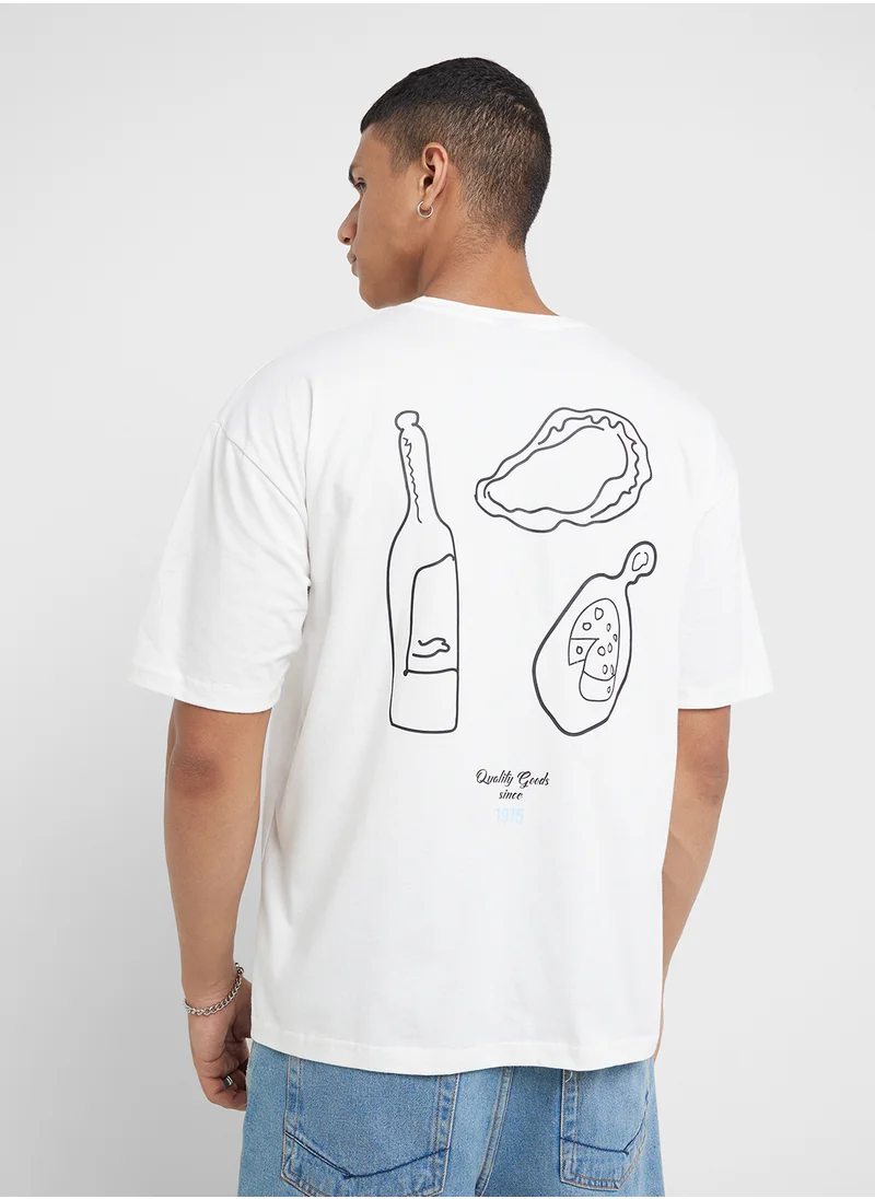 سفنتي فايف Oversized Graphic T-Shirt