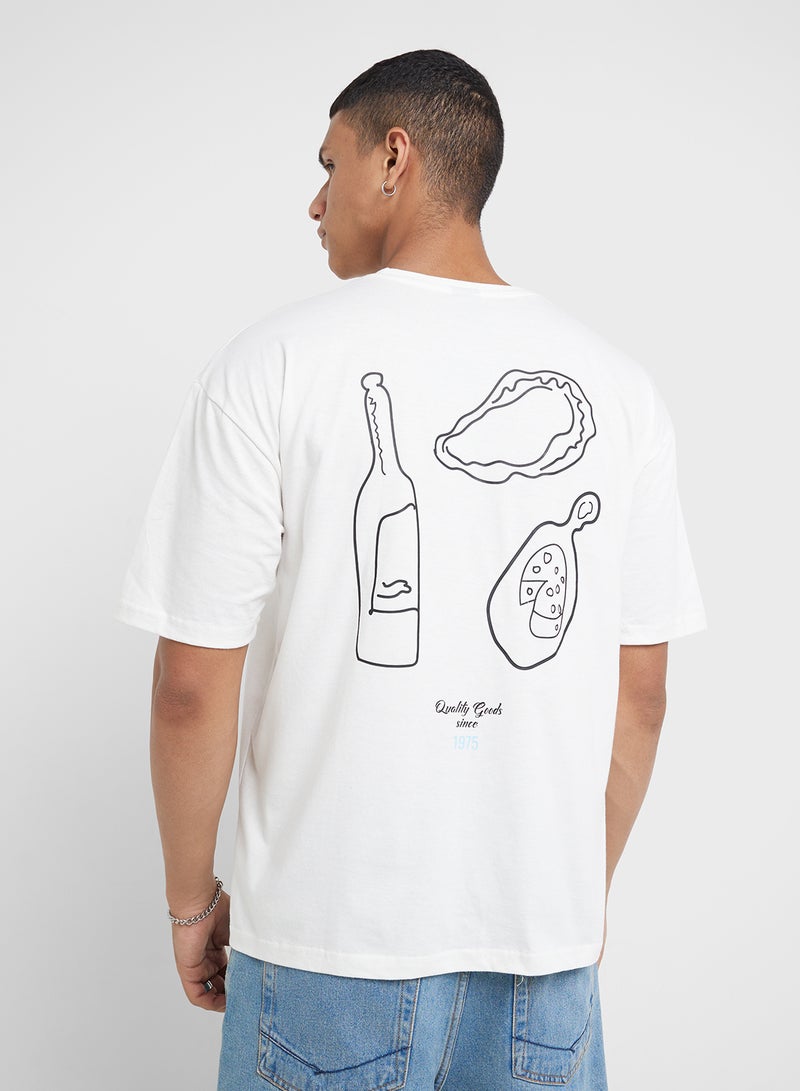 سفنتي فايف تيشيرت كبير بطبعة جرافيك - Image 1