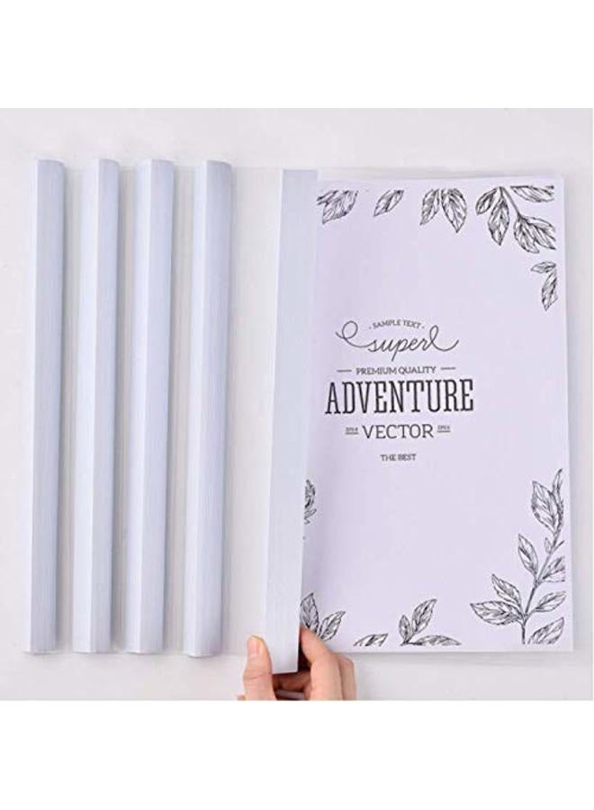 AKAHA Clear Report Covers with Solid Color 25mm Sliding Bar (20C, 200-sheet Capacity), Transparent Resume Presentation File Folders Organizer Binder, for Letter/A4 Size Paper, 10 Pcs, Solid Whitev - Image 5