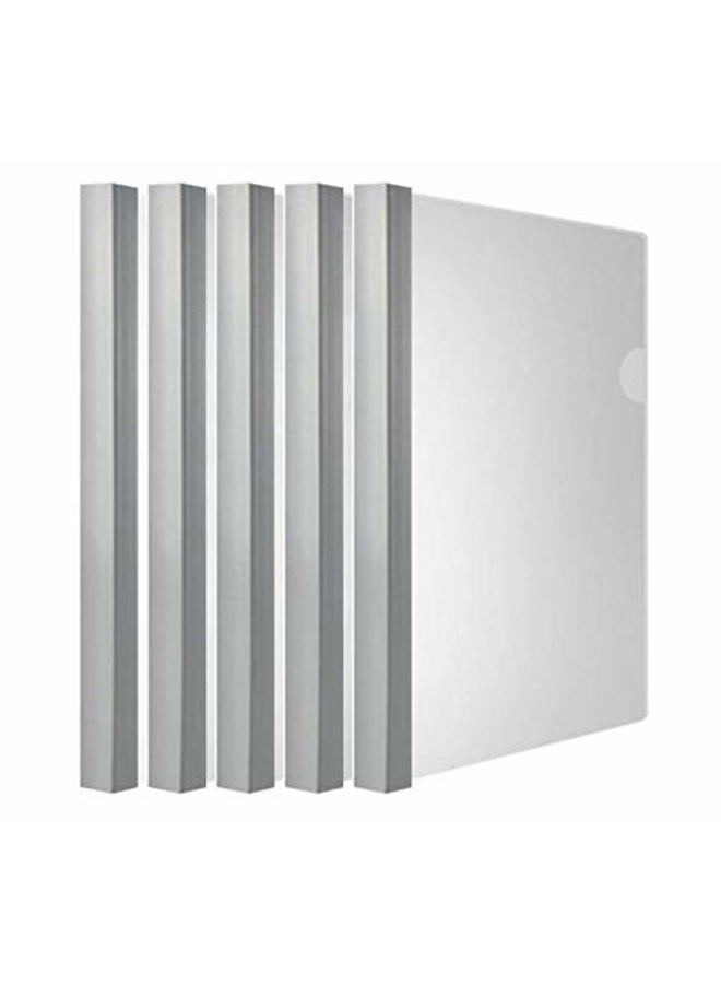 AKAHA Clear Report Covers with Solid Color 25mm Sliding Bar (20C, 200-sheet Capacity), Transparent Resume Presentation File Folders Organizer Binder, for Letter/A4 Size Paper, 10 Pcs, Solid Whitev - Image 1