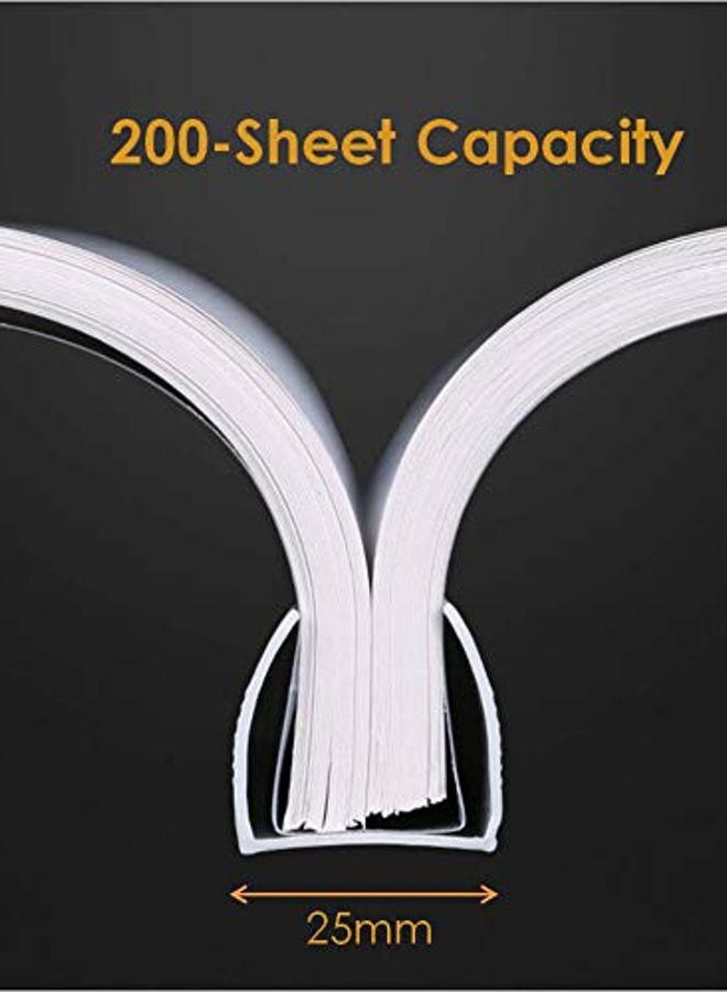 AKAHA Clear Report Covers with Solid Color 25mm Sliding Bar (20C, 200-sheet Capacity), Transparent Resume Presentation File Folders Organizer Binder, for Letter/A4 Size Paper, 10 Pcs, Solid Whitev - Image 3