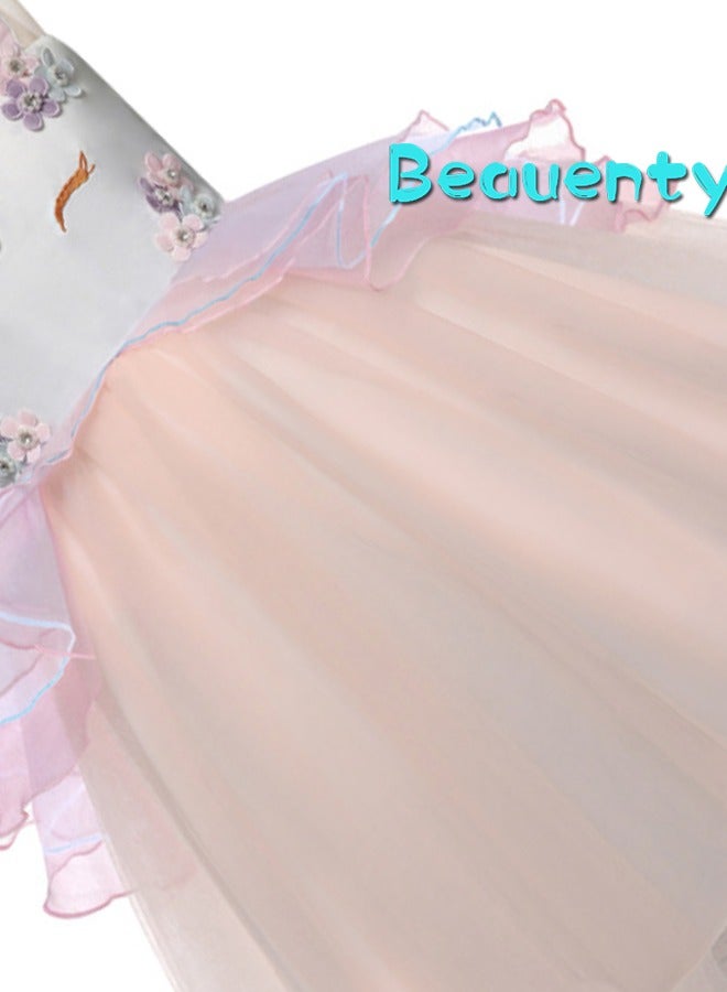 Beauenty Color Tulle Skirt Unicorn Princess Dresses Festival Performance Costume - Image 5