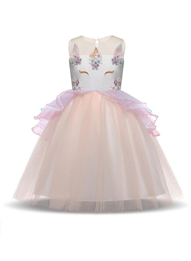 Beauenty Color Tulle Skirt Unicorn Princess Dresses Festival Performance Costume - Image 1
