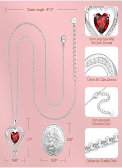 Zifeel Infinity Heart Pendant Necklace for Women 925 Sterling Silver, Silver Birthstone Necklace for Women, Anniversary Birthday Gifts for Her Wife Daughter Girlfriend Girls, Valentines Day Mothers Day  Gifts Jewelry for Women Mom…  - Image 5