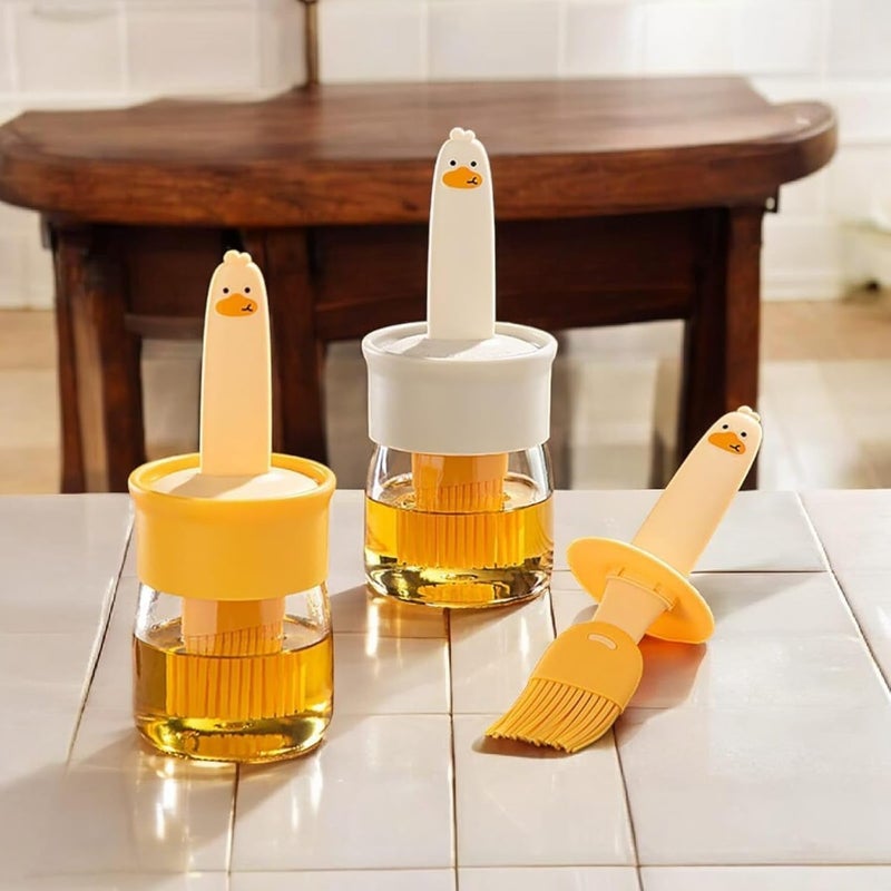 Rensom ECommerce 2 in 1 Glass Olive Oil Dispenser with Silicone Basting Brush Perfect for Cooking BBQ Grilling Baking and Air Frying High Temperature Resistant Oil Bottle - Image 5
