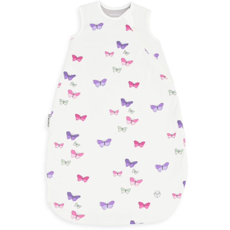 Woolino Merino Wool and Organic Cotton Baby Sleep Bag 4 Season Classic Sleep Sack for Baby TwoWay Zipper Sleeping Bag for Baby and Toddler 618 Months Butterfly - Image 1