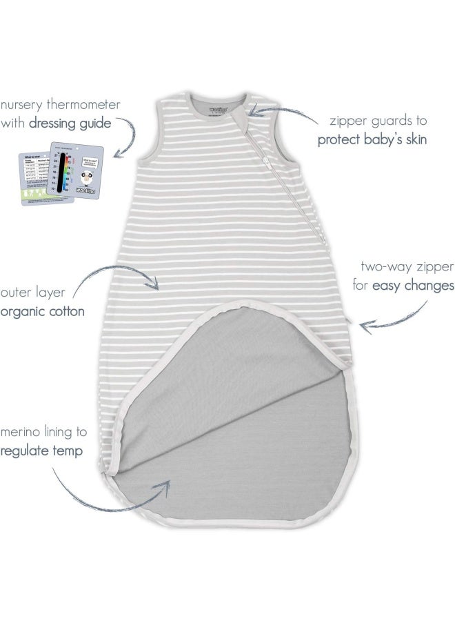 Woolino Merino Wool and Organic Cotton Baby Sleep Bag 4 Season Classic Sleep Sack for Baby TwoWay Zipper Sleeping Bag for Baby and Toddler 618 Months Butterfly - Image 5