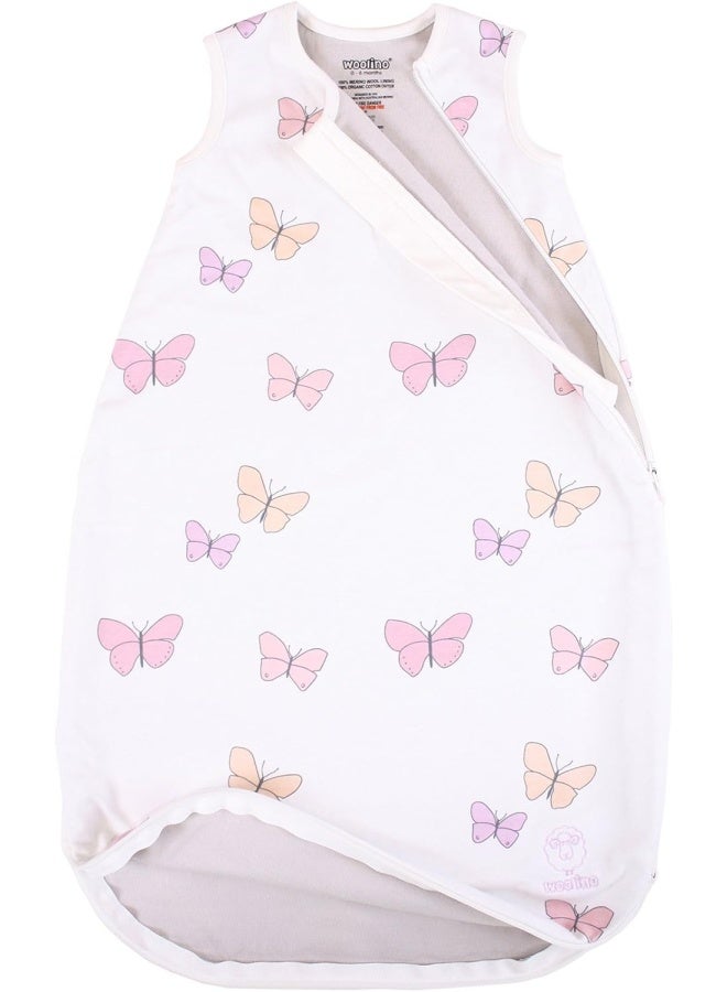 Woolino Merino Wool and Organic Cotton Baby Sleep Bag 4 Season Classic Sleep Sack for Baby TwoWay Zipper Sleeping Bag for Baby and Toddler 618 Months Butterfly - Image 4
