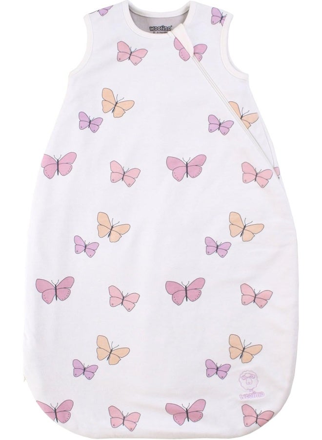 Woolino Merino Wool and Organic Cotton Baby Sleep Bag 4 Season Classic Sleep Sack for Baby TwoWay Zipper Sleeping Bag for Baby and Toddler 618 Months Butterfly - Image 2