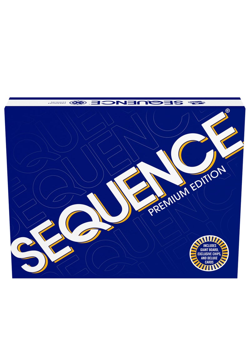 NIBEMINENT Sequence Premium Edition - Stunning Set with Giant Board, Exclusive Chips and Deluxe Cards by Goliath, Blue, for Ages 7+ - Image 1