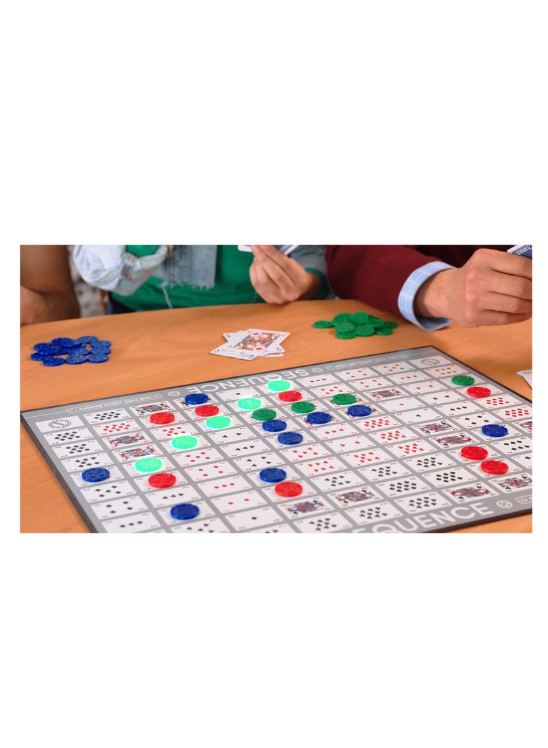 NIBEMINENT Sequence Premium Edition - Stunning Set with Giant Board, Exclusive Chips and Deluxe Cards by Goliath, Blue, for Ages 7+ - Image 5